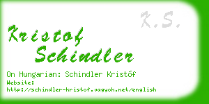 kristof schindler business card
